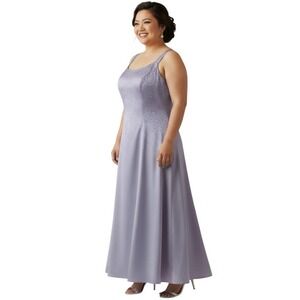 Onyx Nite Wendye Chaitin Light Purple Glitter Satin Evening Gown Size 22 NEW